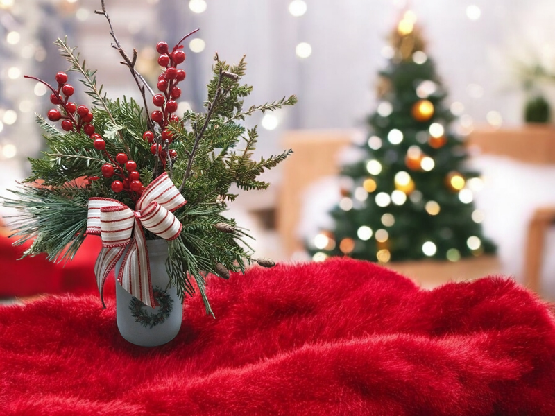 Holiday greens wreath Jar
