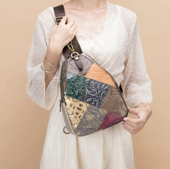 Vintage Leather Sling Travel Bag