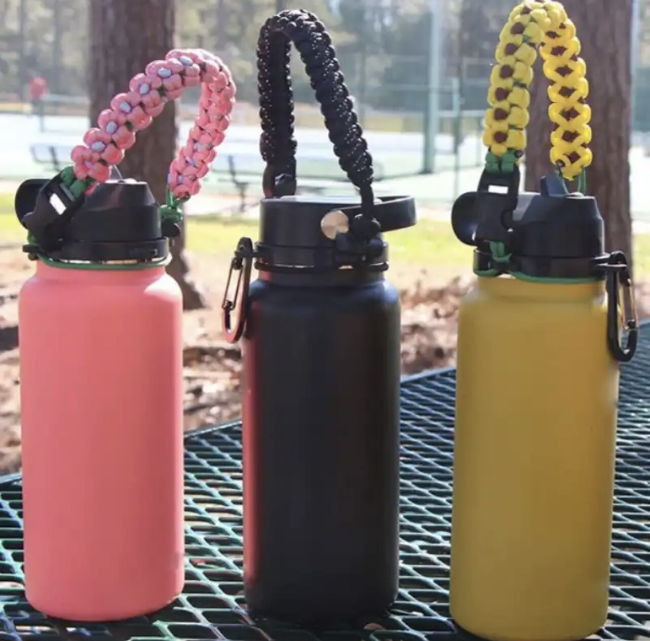Universal Flower Paracord Water Bottle Strap