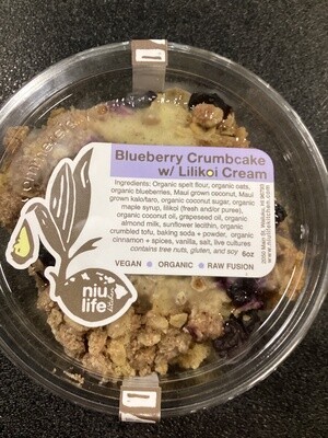 Niu Life Kitchen Blueberry Crumbcake with Lilikoi Cream