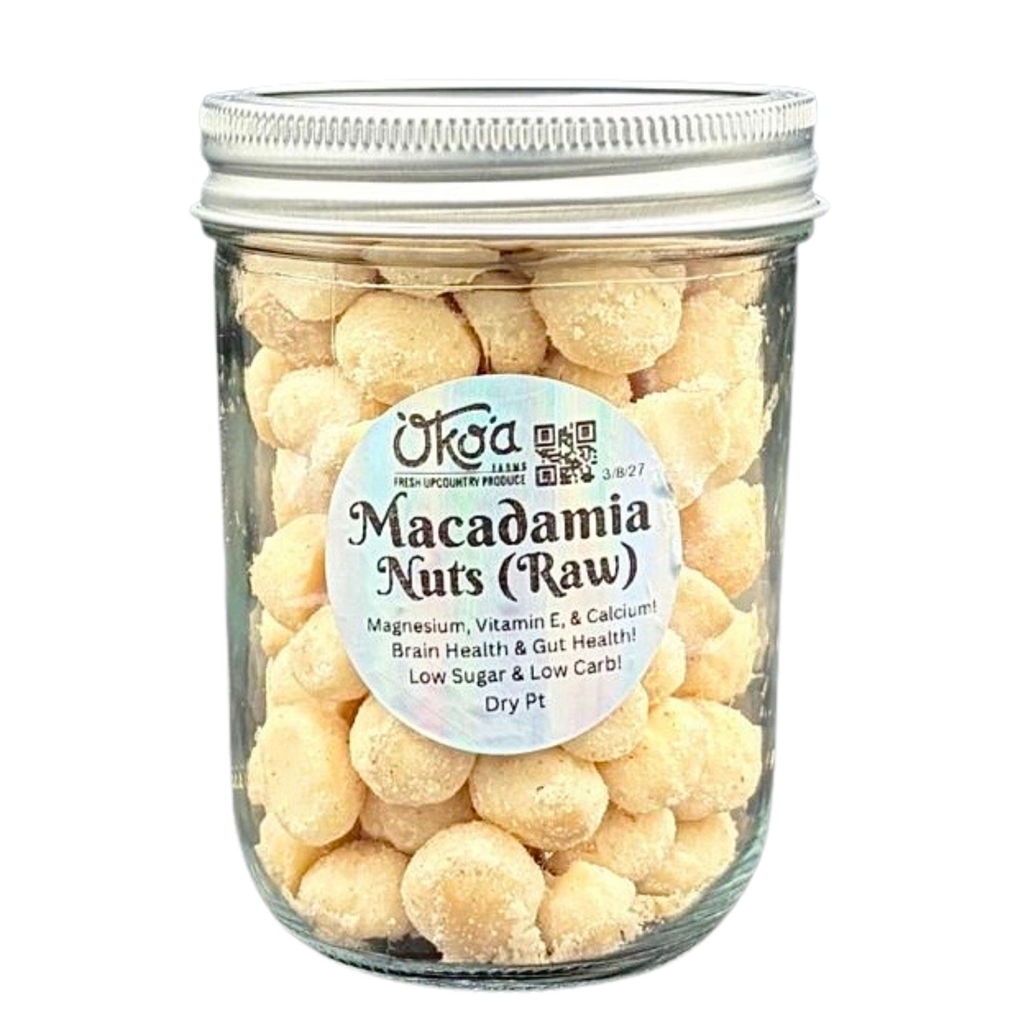 Raw Macadamia Nuts, Size: Pint