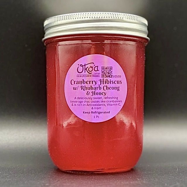 Cranberry Hibiscus Tea with Rhubarb Cheong - pint