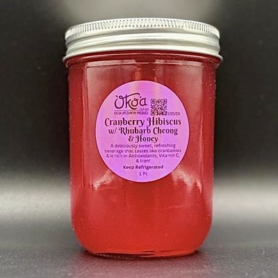 Cranberry Hibiscus Tea with Rhubarb Cheong - pint