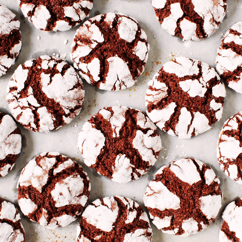 Holiday Red Velvet Crinkle Cookies (DF, 6 pack)