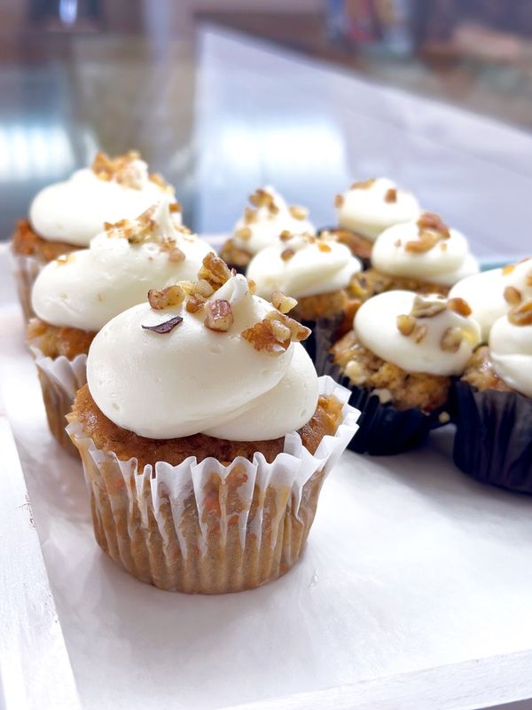 Holiday Carrot Cake Cupcakes (DF Available)