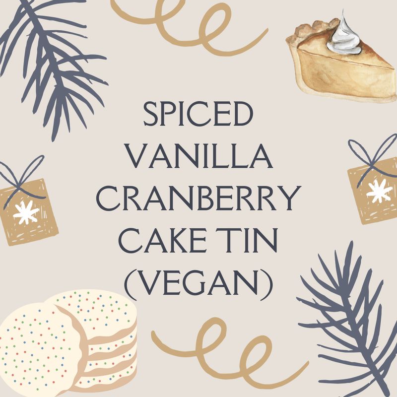 Holiday Spiced Vanilla Cranberry Cake Tin (vegan)