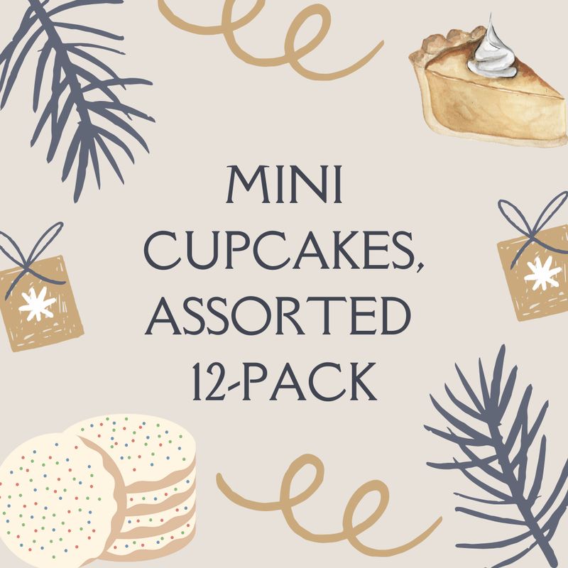 Holiday Mini Cupcakes, Assorted 12-Pack