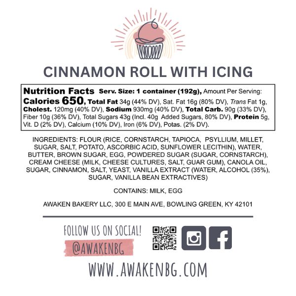 Cinnamon Roll (RAW, frozen)