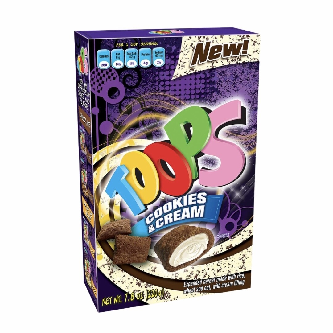 Toops  Filled cookies and Cream 7.8 Oz (220g)