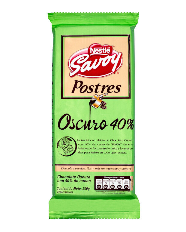 Chocolate Postre Oscuro X 200g 40% 4pk