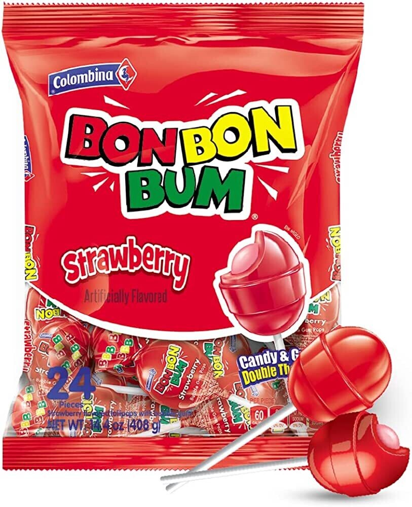 Bom Bom Bum BAG sabor Passion Fruit/ Fresa 24 uds / 14.3 0z