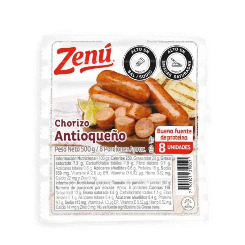 CHORIZO ANTIOQUENO ZENU 15OZ.