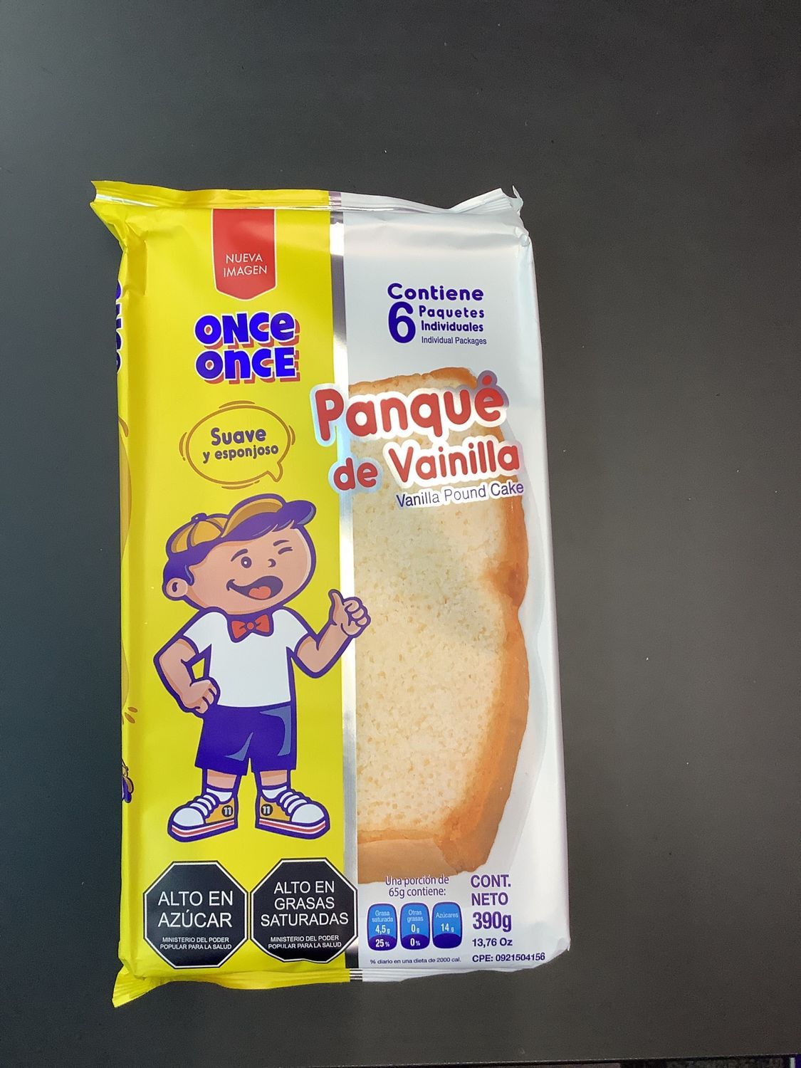 Once once Ponque de Vainilla 390g x 6 uds
