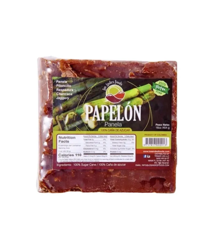 PANELA DE PAPELON CUADRADA LOS ANDES FOODS 16 OZ/ POR UNIDAD PANELA DE PAPELON CUADRADA LOS ANDES FOODS 16 OZ/ POR UNIDAD