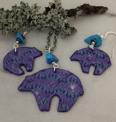 Zuni Bear Necklace set