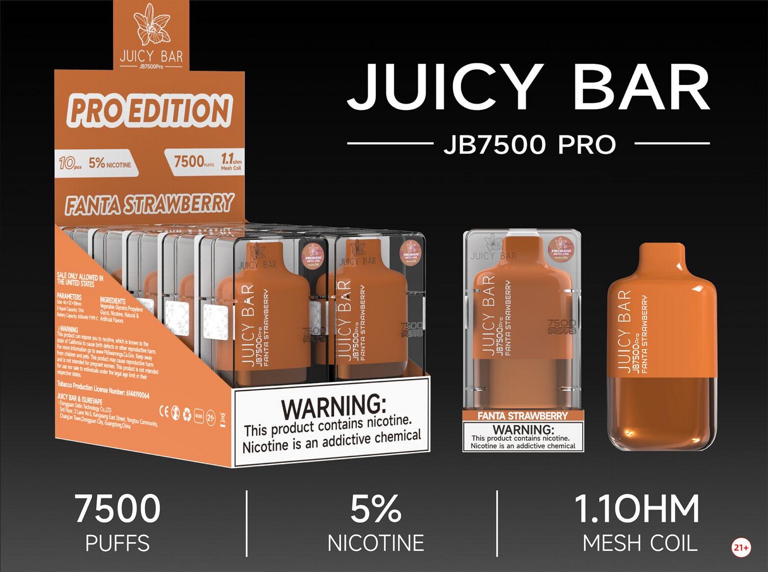 BOX Juicy Bar Fanta Strawberry (Pro Edition) - JB7500