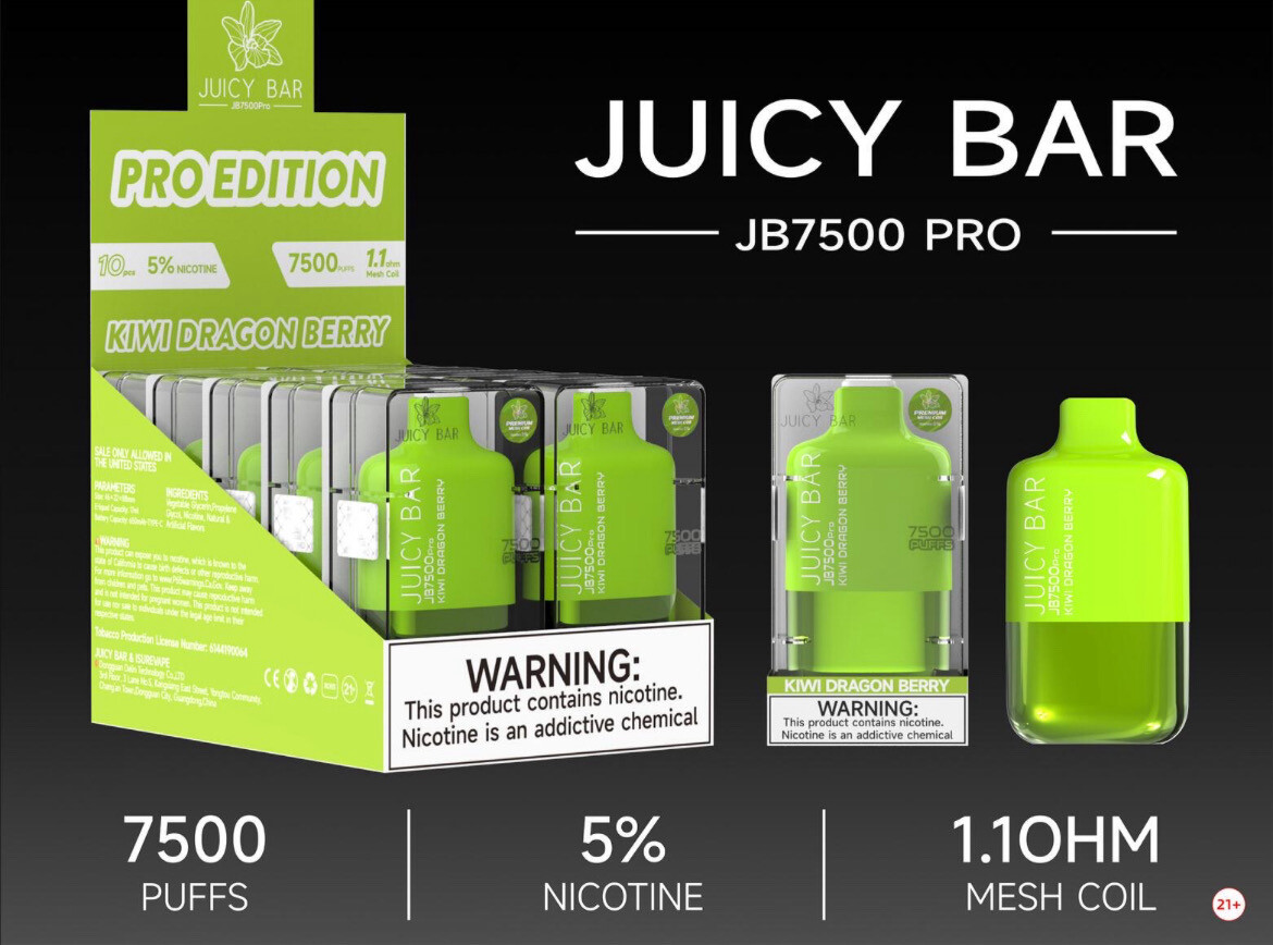 Box Juicy Bar Kiwi Dragon Berry (Pro Edition) - JB7500