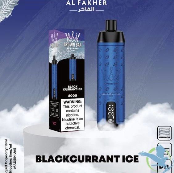 BOX Al Fakher Crown Bar Blackcurrant Ice - 8000