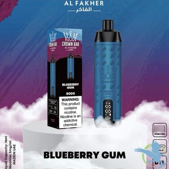 BOX Al Fakher Crown Bar Blueberry Gum - 8000