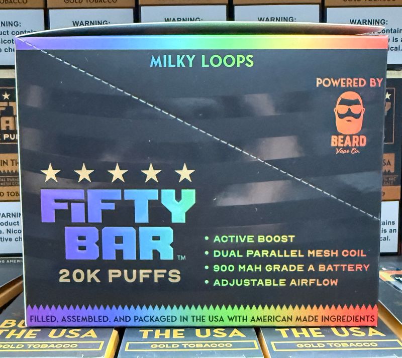 BOX Fifty Bar Milky Loops - 20K Puffs
