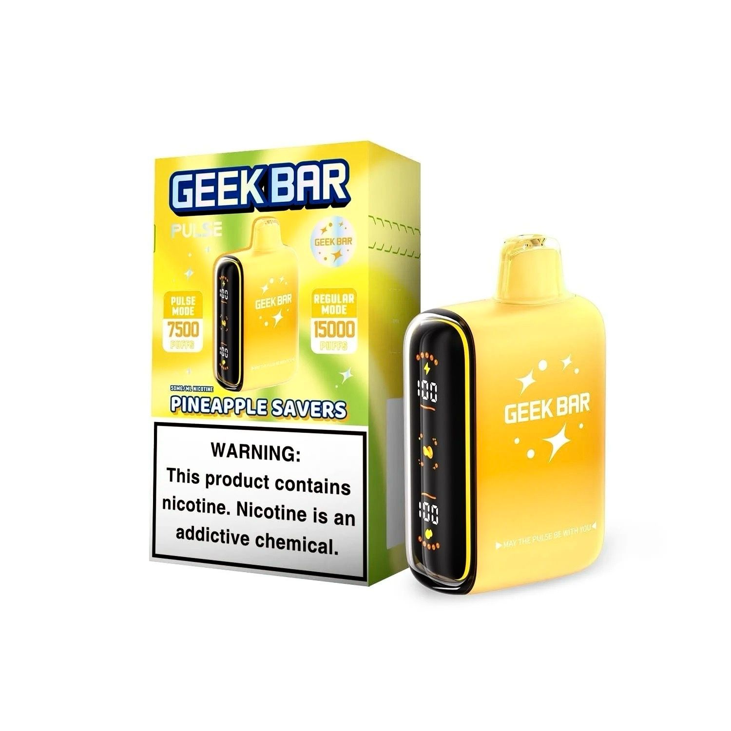 BOX Geek Bar Pulse Pineapple Savers - 15K Puffs