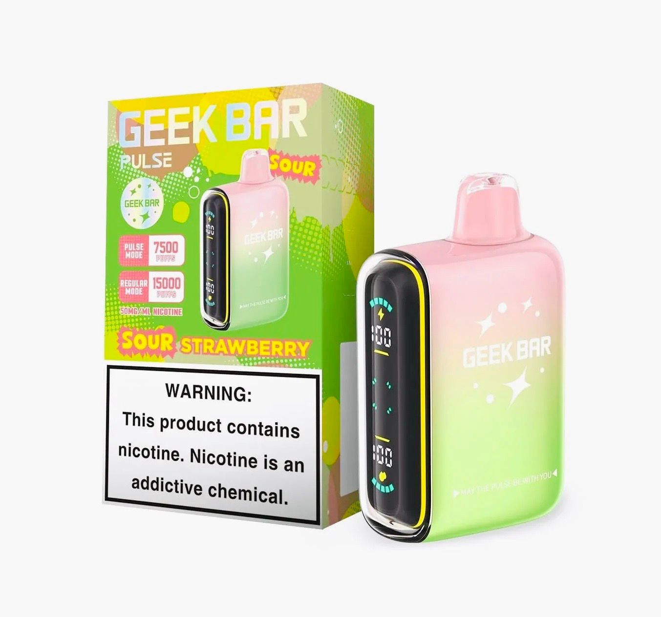 BOX Geek Bar Pulse Sour Strawberry - 15K Puffs