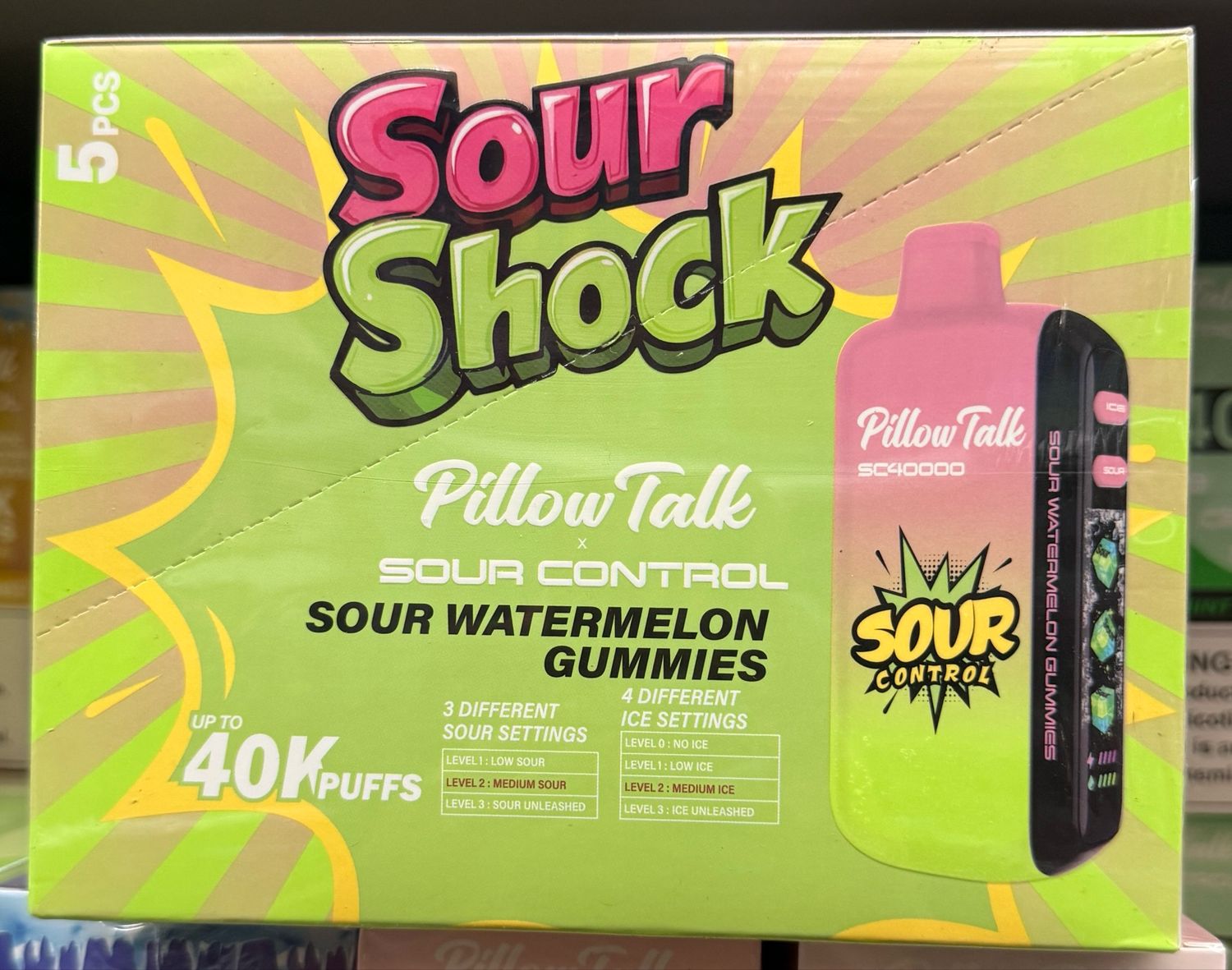 BOX PillowTalk Sour Watermelon Gummies - 40K Puffs