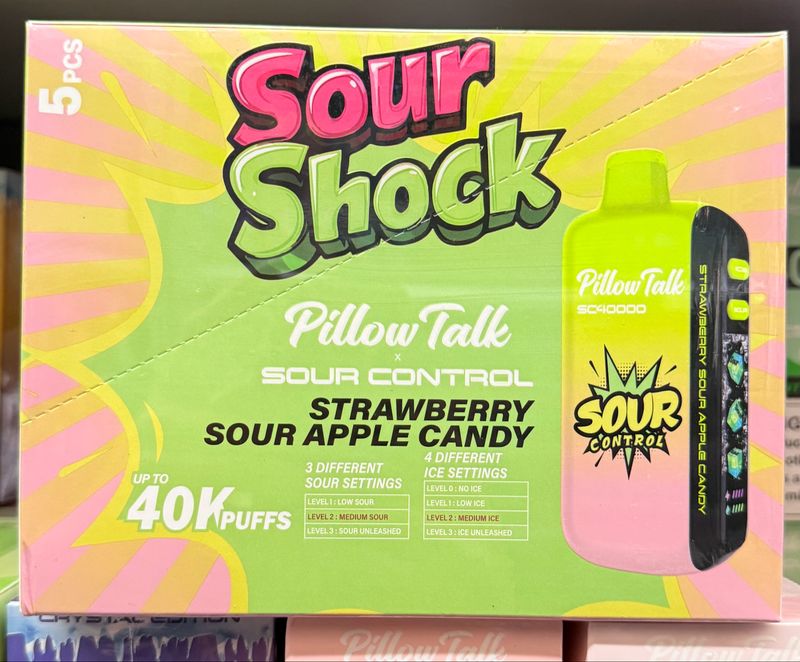 BOX PillowTalk Strawberry Sour Apple Candy - 40K Puffs