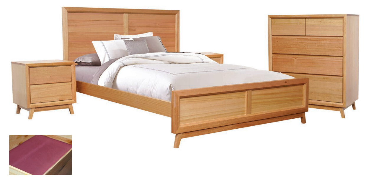 SWINDON 2 DRAWER BEDSIDE TABLE