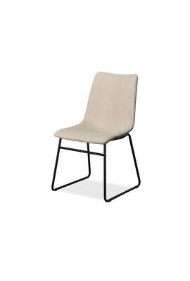 AVA DINING CHAIR (BEIGE LINEN FABRIC WITH CREAM STITCHING)