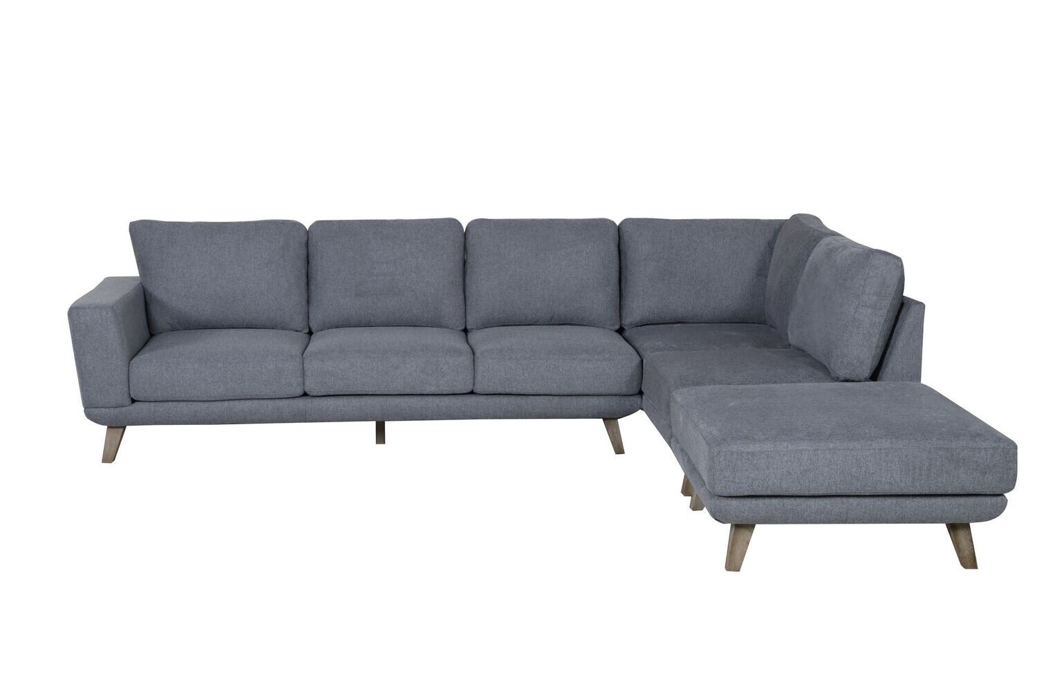 NEWTOWN LOUNGE SUITE WITH CHAISE & OTTOMAN (GREY)