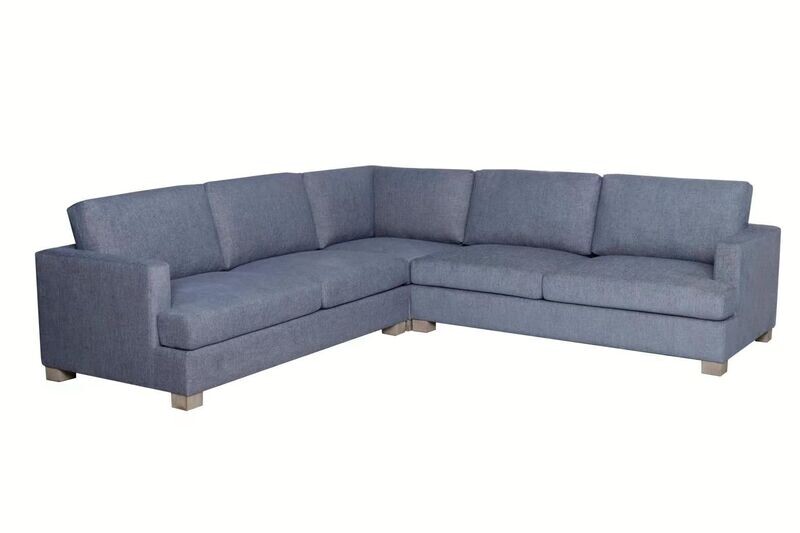 GATSBY CORNER LOUNGE SUITE WITH OTTOMAN (DENIM FABRIC)