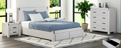 BYRON QUEEN BED WITH 2 FRONT STORAGE DRAWERS