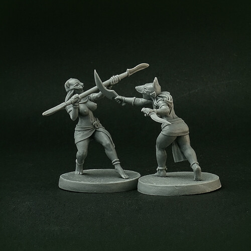 Egyptian Female Gladiators miniature (fantasy wargame fighters)