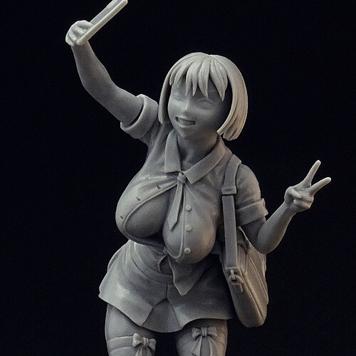 Selfie, cute anime girl figure, 90mm size