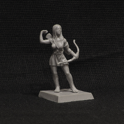 Female Elf Archer miniature (fantasy DnD, tabletop wargame)