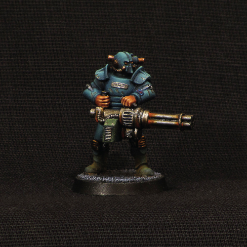 Post Apoc Power-armour miniature 28 mm for cyberpunk wargames