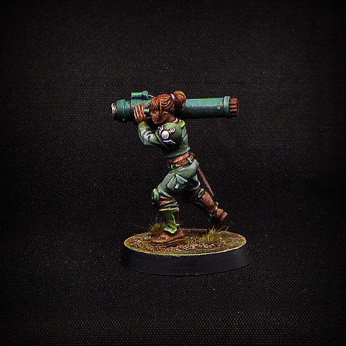 Grenade Launcher miniature. Female Guard 28mm Trooper.