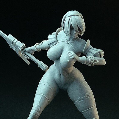Cyber Mercenary (naked ver.) 90mm figure, large scale female miniature