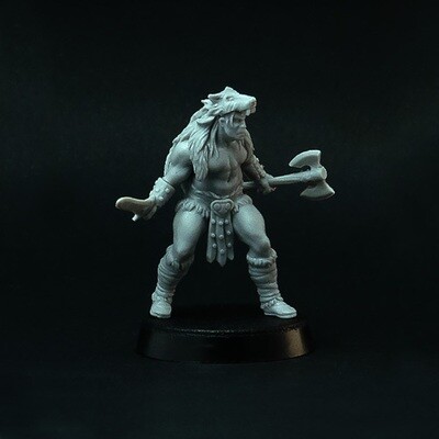 Barbarian Miniature for DnD and other tabletop RPG, 28 mm, resin by Brother Vinni