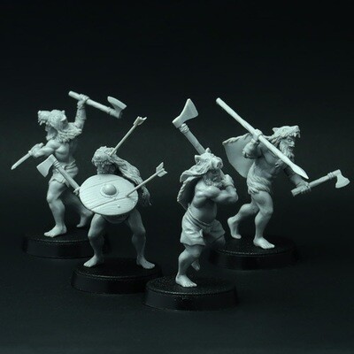 Viking Berserk (ulfhednar) miniatures, 28 mm for SAGA, resin by Brother Vinni