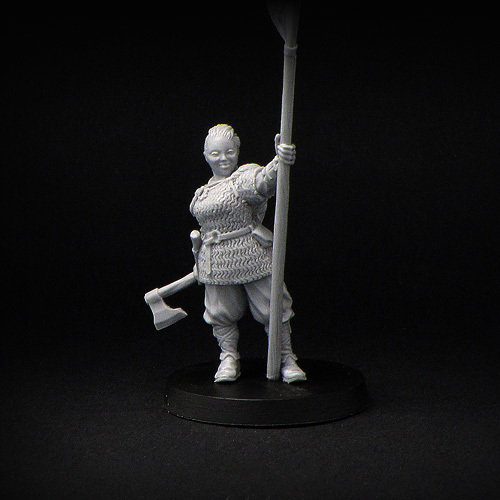 SAGA Viking Age, Female Banner Bearer miniature, shield maiden command.