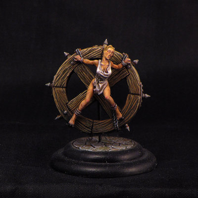 Wheel (Medieval torture girl miniature, 28mm)