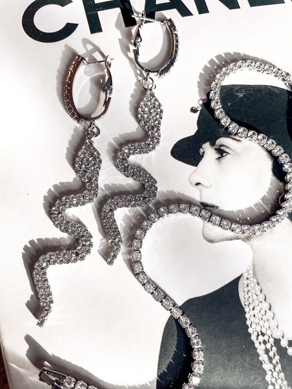 Silver Serpent Earrings