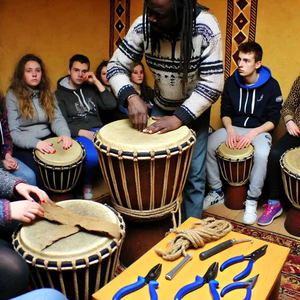 Atelier Réparation, Entretien et Accord du Djembé : Donnez une Nouvelle Vie à Votre Instrument !