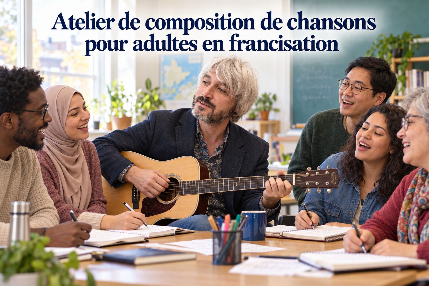 🎶 Apprendre en chantant – Atelier de composition pour la francisation avec Mathieu Mathieu ! 🎤✨