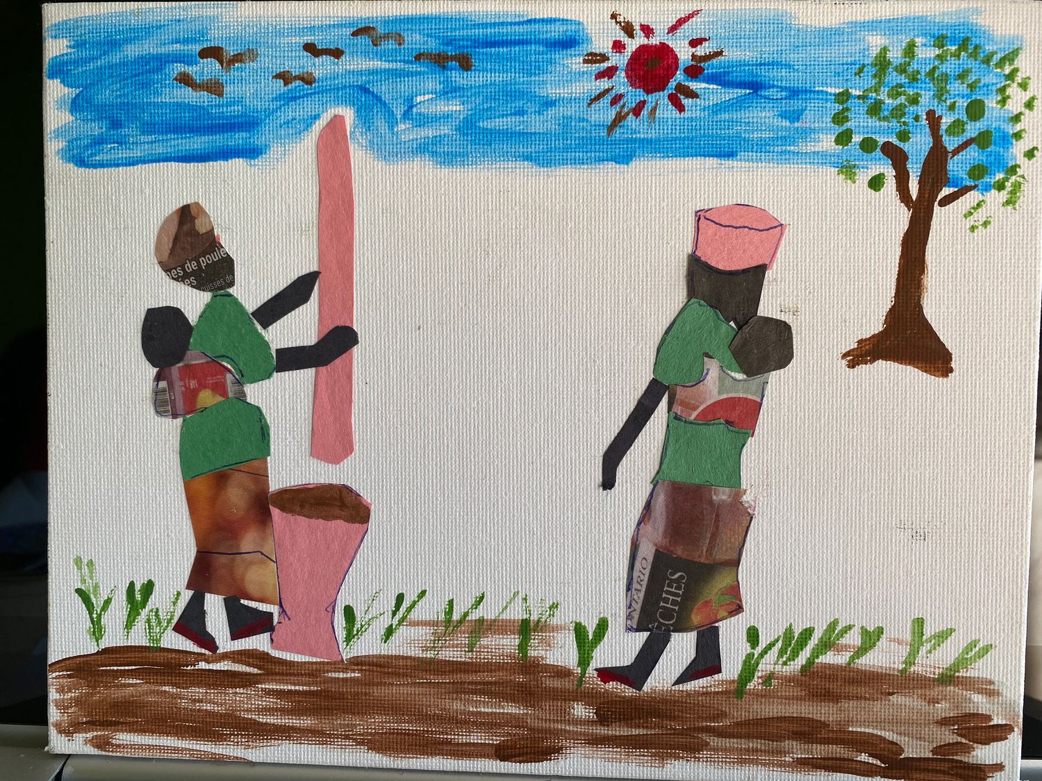 Atelier de collage – Scènes de vie africaine