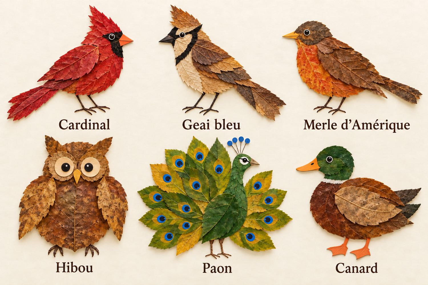 Oiseaux de feuilles