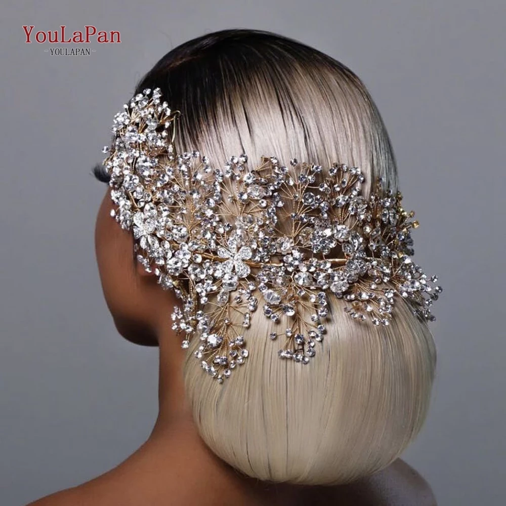 Bridal Crown Wedding Hair Accessories Bridal Tiara and Headdress Rhinestone Headband for Women Headpiece