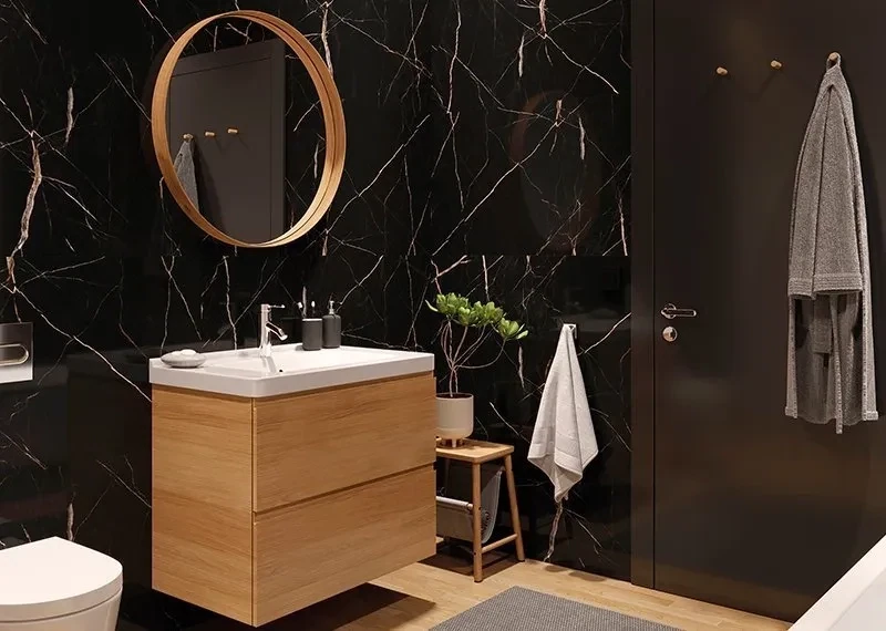 VOX VILO SPC SMALL TILE CALACATTA BLACK (2.34sqm pack of 13)